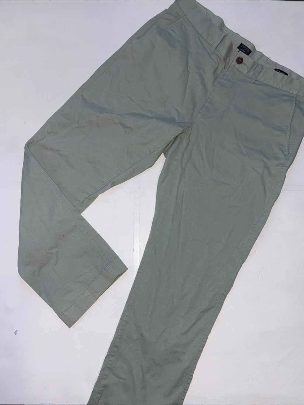 MENS J. CREW FLEX STRAIGHT SAGE Green  Chinos W34 x L30